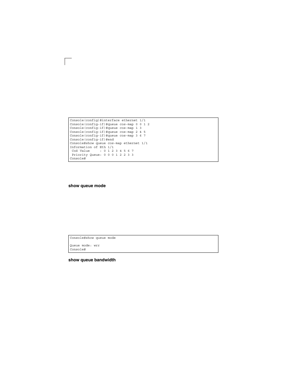 Show queue mode, Show queue bandwidth | LevelOne GSW-2692 User Manual | Page 350 / 390
