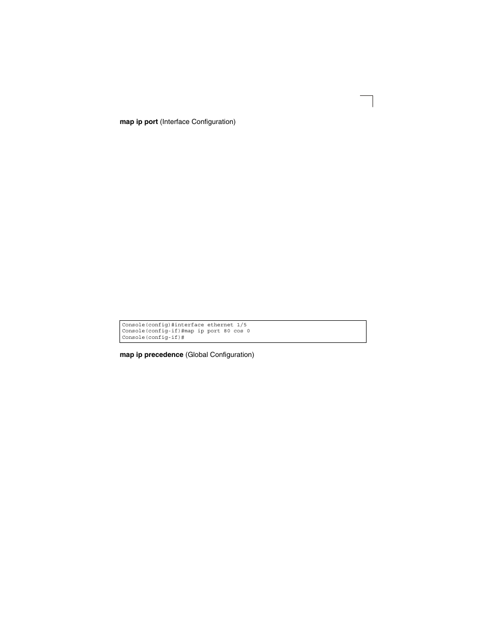 Map ip port (interface configuration), Map ip precedence (global configuration) | LevelOne GSW-2692 User Manual | Page 353 / 390
