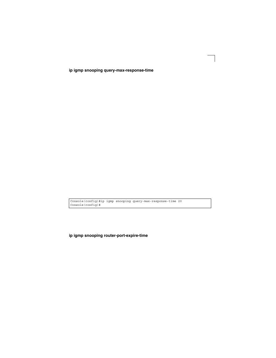 Ip igmp snooping query-max-response-time, Ip igmp snooping router-port-expire-time | LevelOne GSW-2692 User Manual | Page 365 / 390