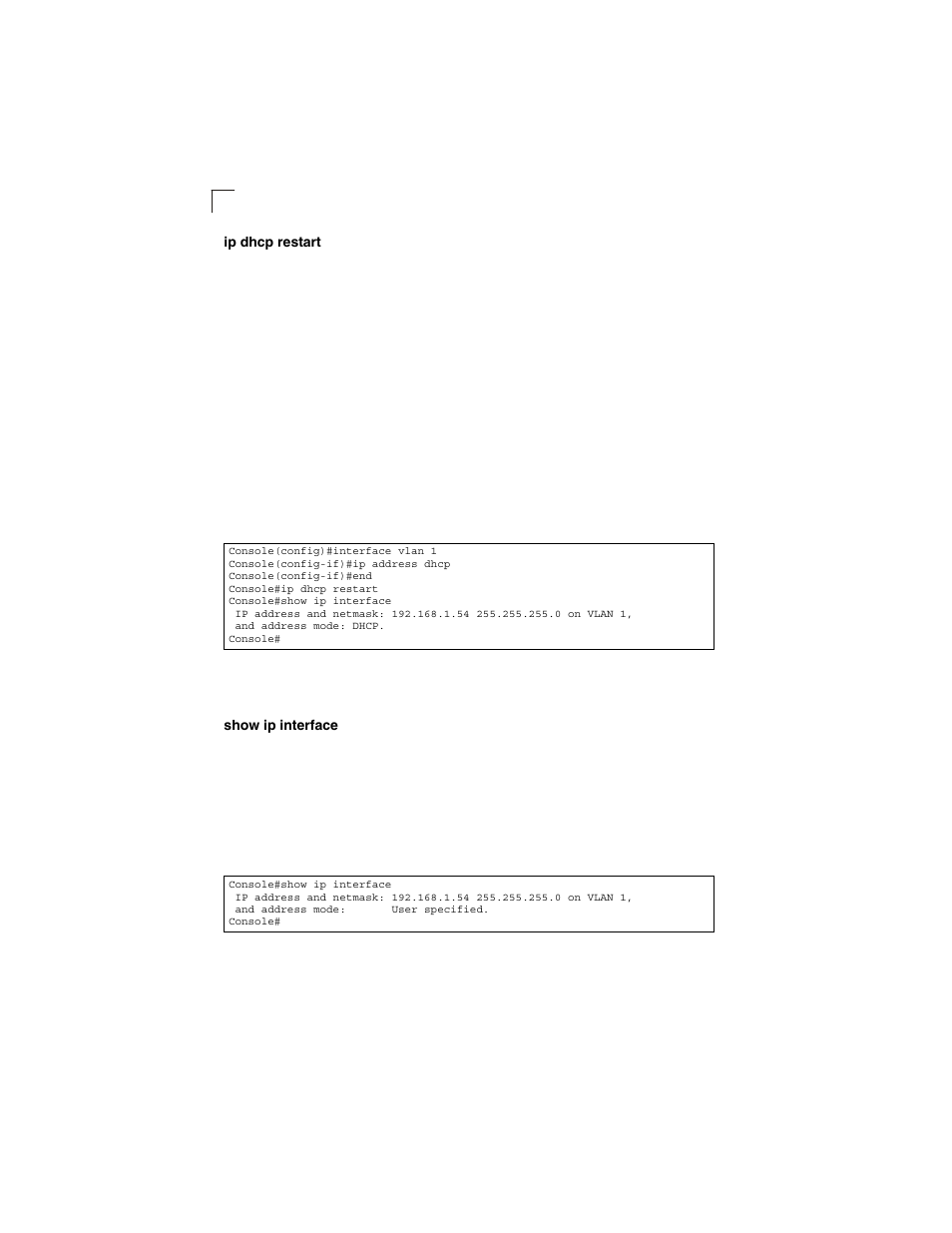 Ip dhcp restart, Show ip interface | LevelOne GSW-2692 User Manual | Page 370 / 390
