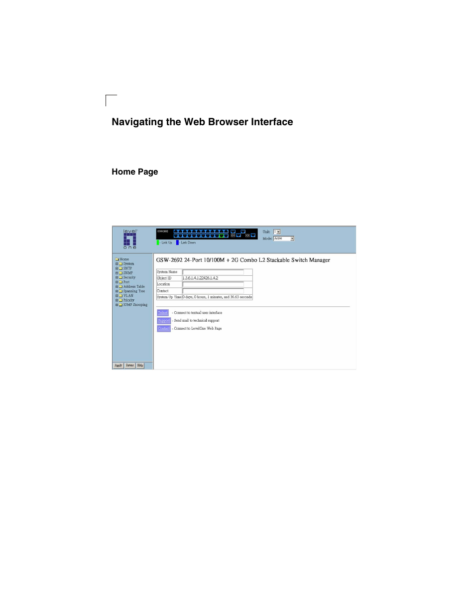 Navigating the web browser interface, Figure 3-1 | LevelOne GSW-2692 User Manual | Page 38 / 390