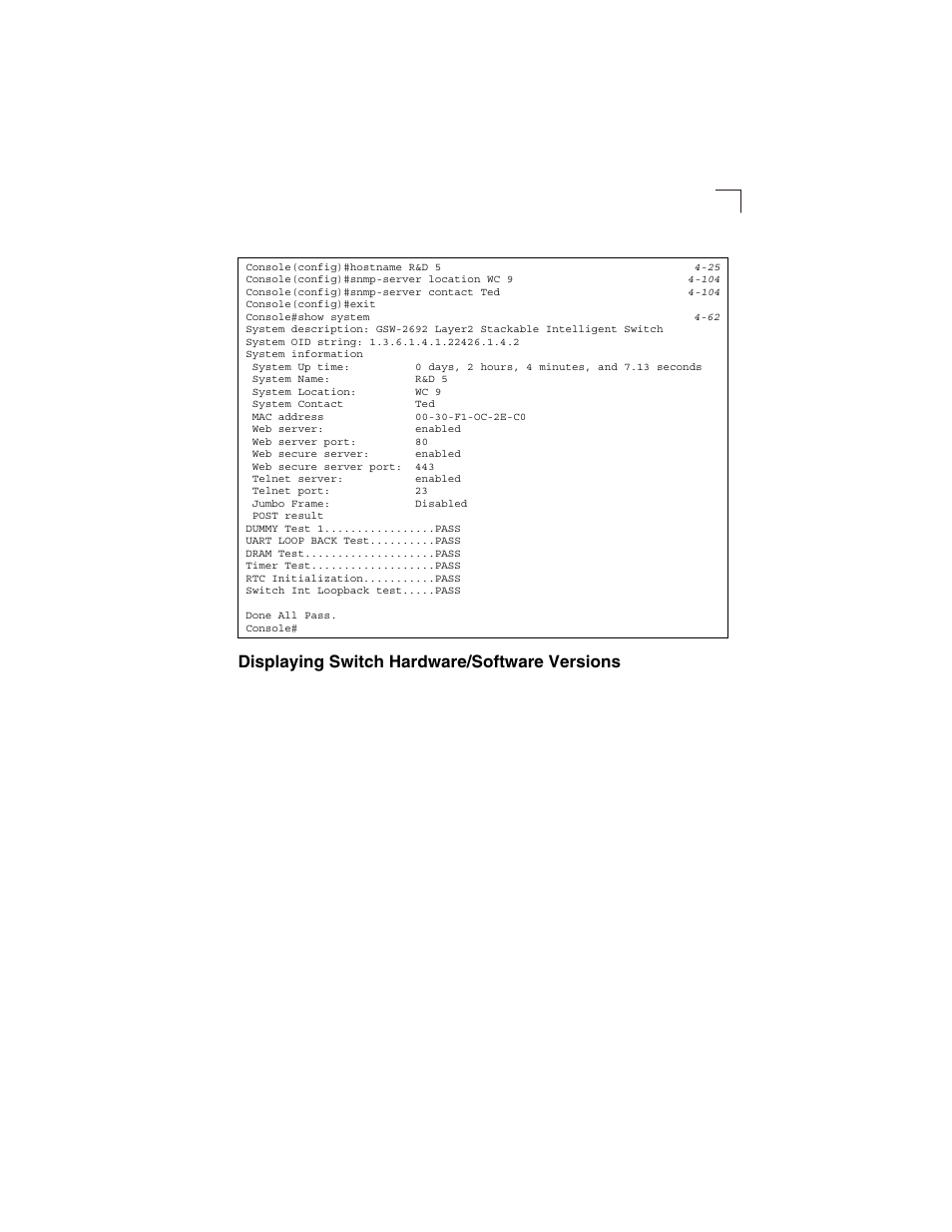 Displaying switch hardware/software versions | LevelOne GSW-2692 User Manual | Page 45 / 390