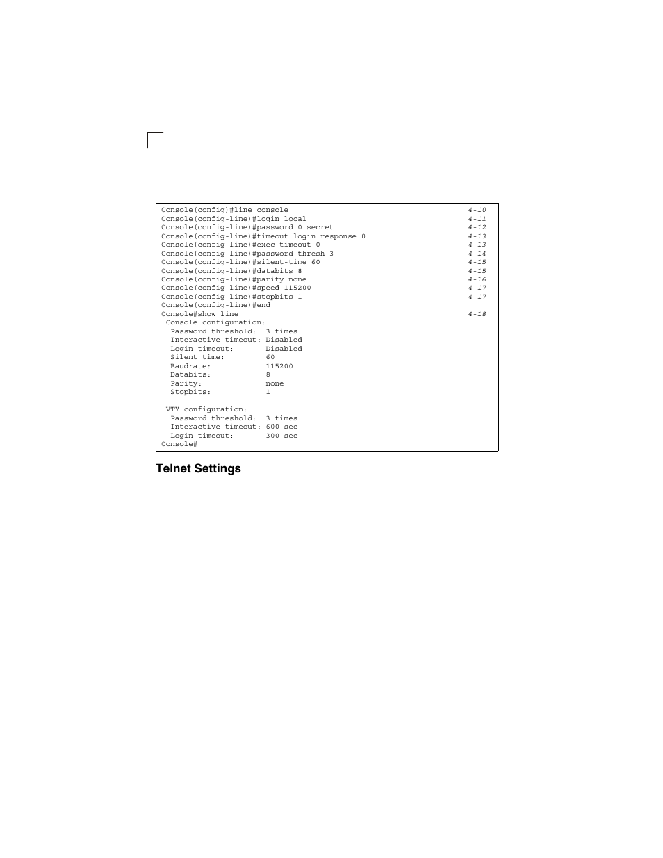 Telnet settings | LevelOne GSW-2692 User Manual | Page 58 / 390