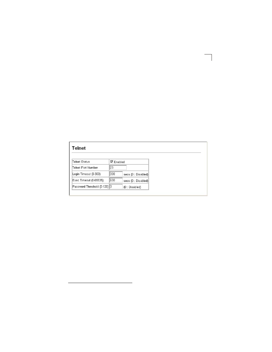 Figure 3-14, Enabling telnet | LevelOne GSW-2692 User Manual | Page 59 / 390