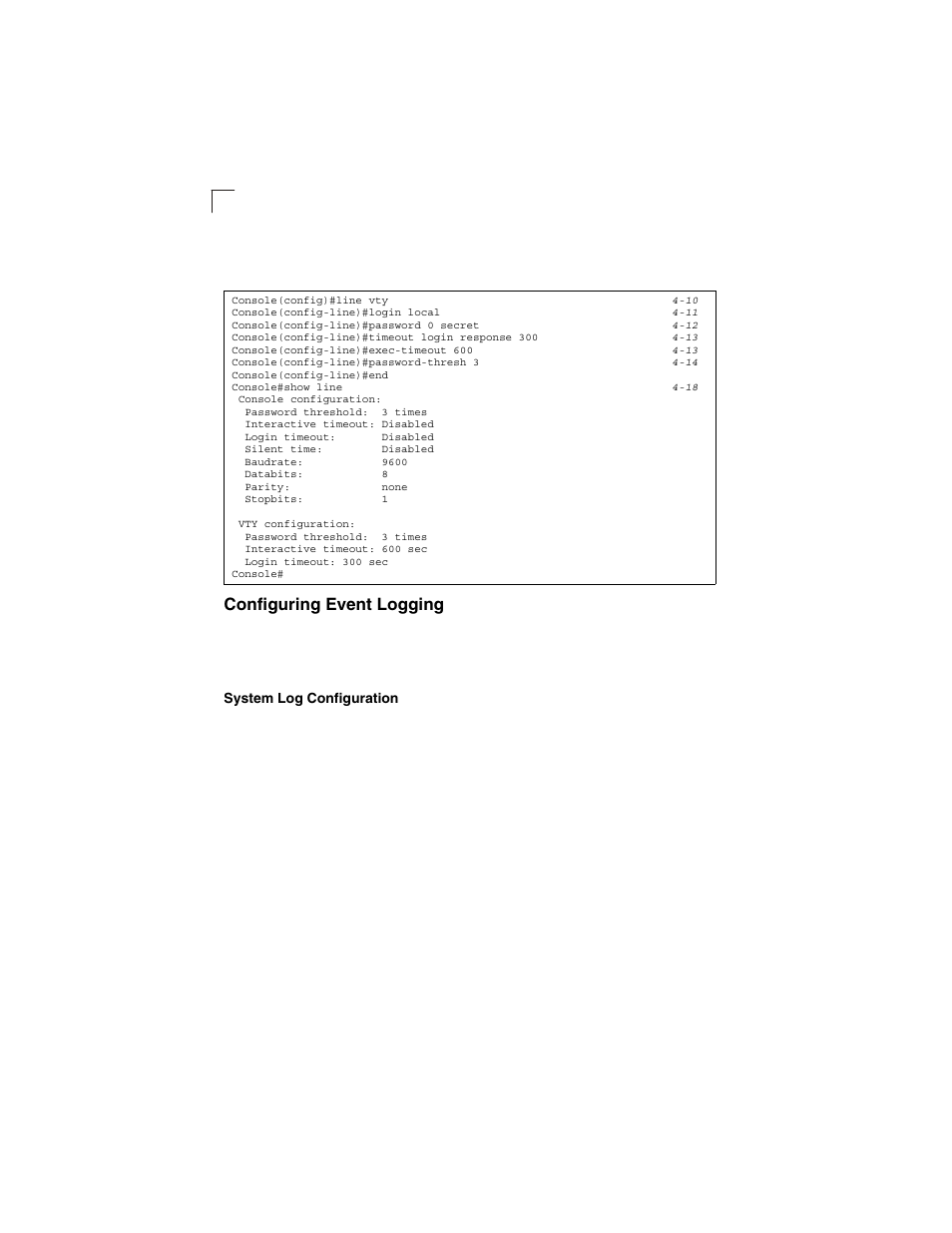 Configuring event logging, System log configuration | LevelOne GSW-2692 User Manual | Page 60 / 390