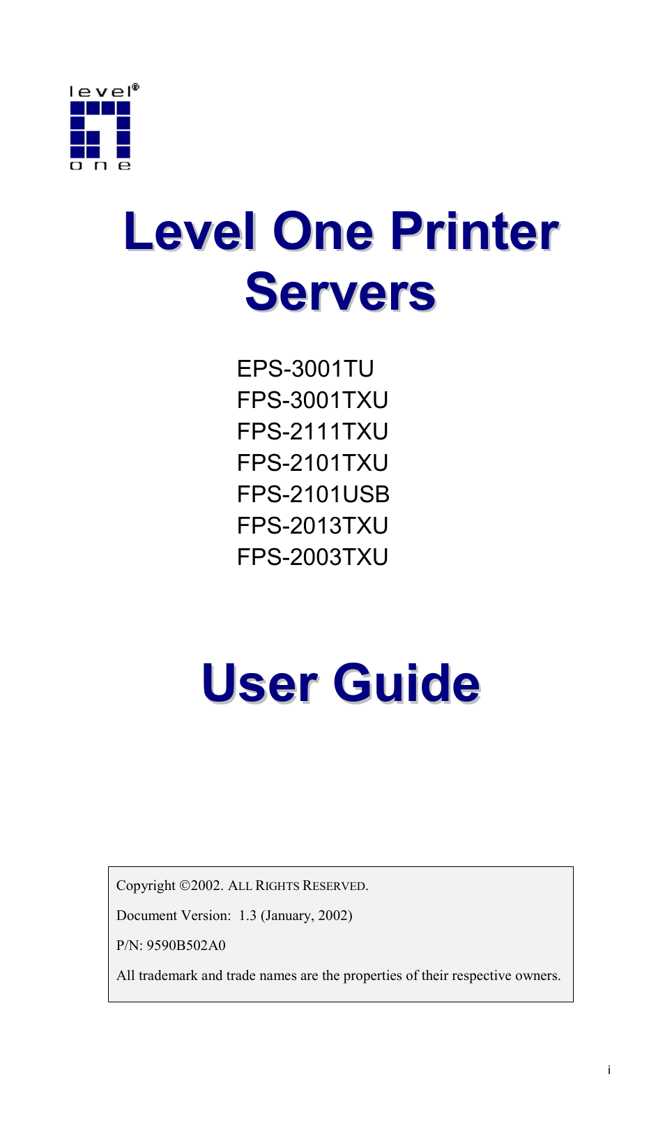 LevelOne FPS-2013TXU User Manual | 101 pages