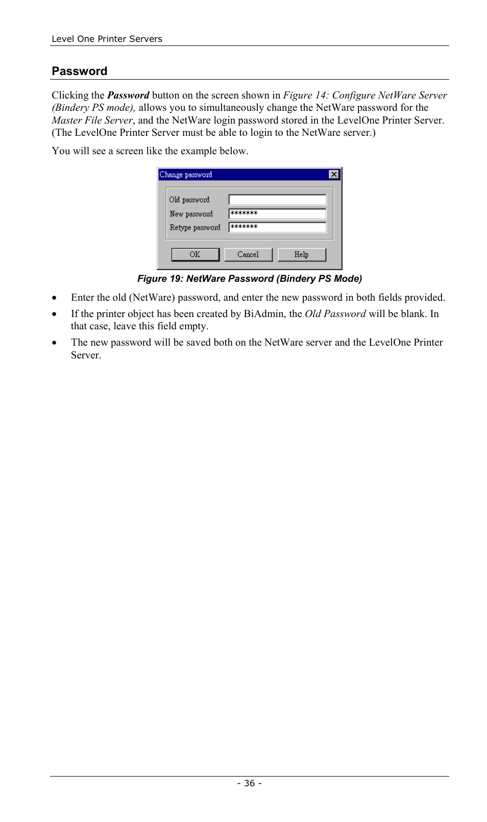 Password f, Password | LevelOne FPS-2013TXU User Manual | Page 39 / 101