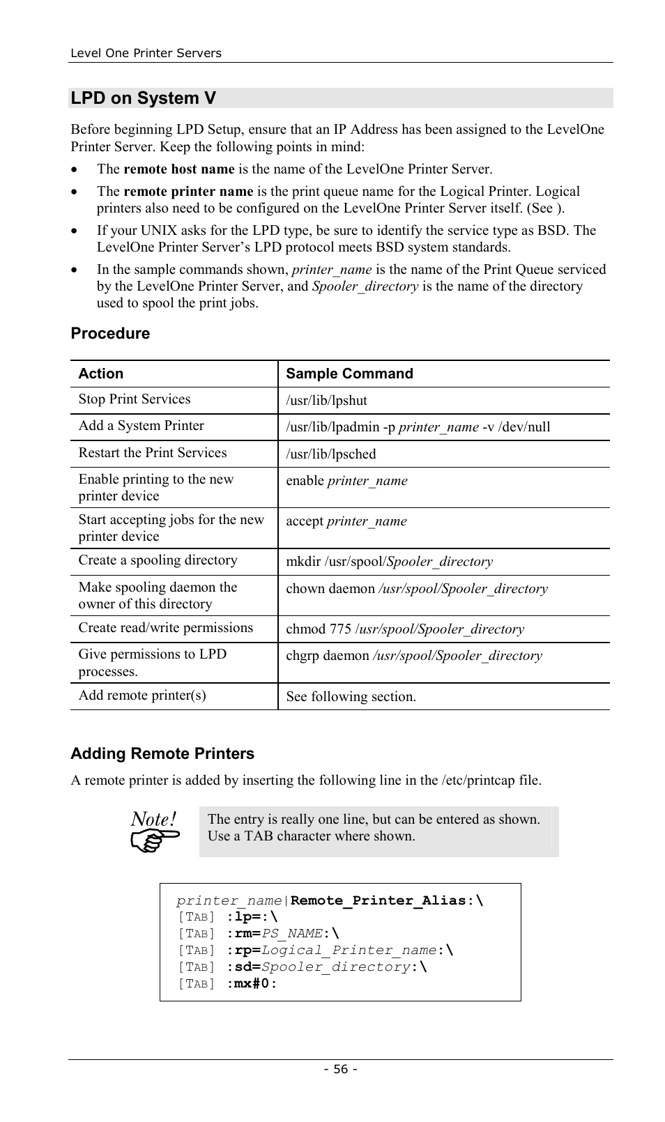 Lpd on system v | LevelOne FPS-2013TXU User Manual | Page 59 / 101