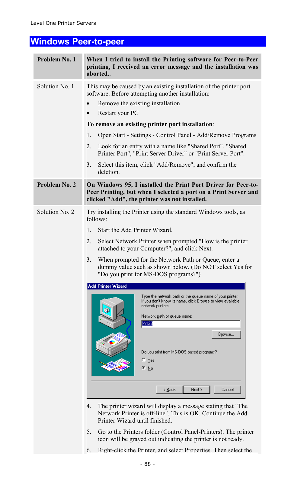 Windows peer-to-peer | LevelOne FPS-2013TXU User Manual | Page 91 / 101