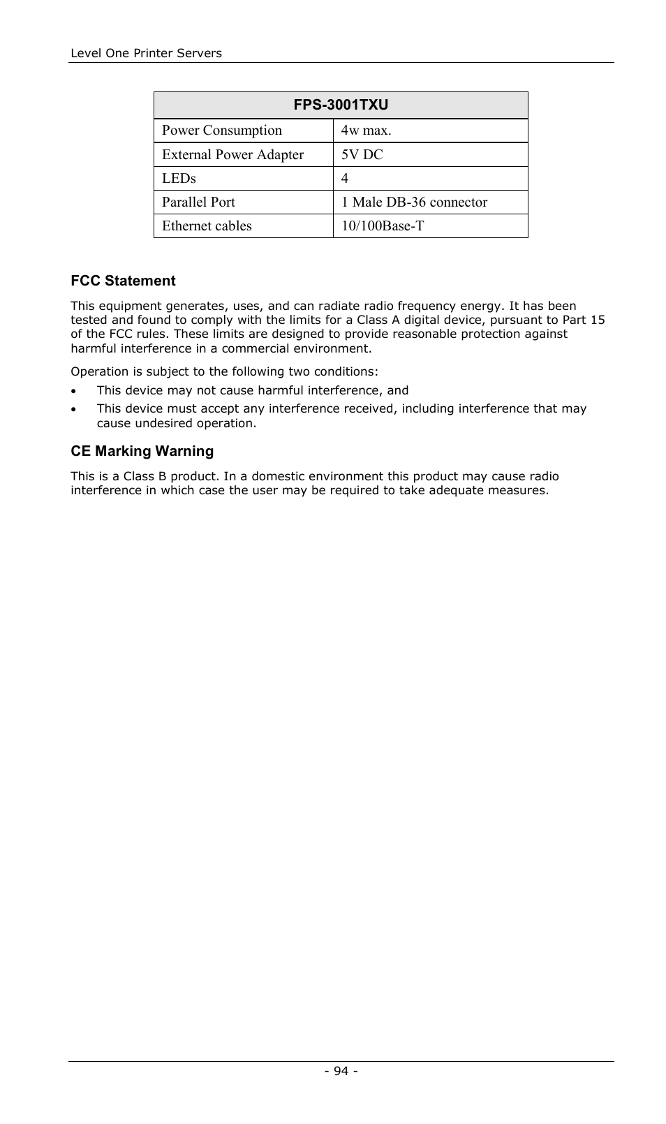 LevelOne FPS-2013TXU User Manual | Page 97 / 101