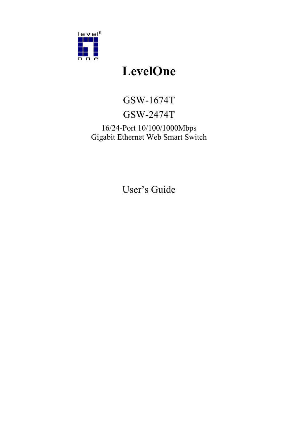 LevelOne GSW-2474T User Manual | 41 pages