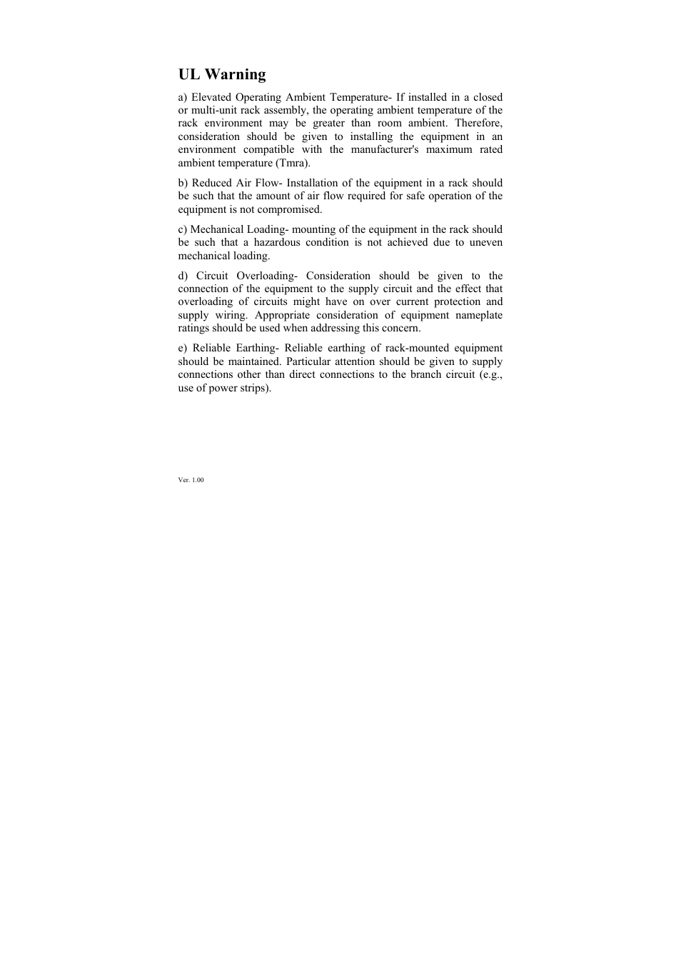 Ul warning | LevelOne GSW-2474T User Manual | Page 4 / 41