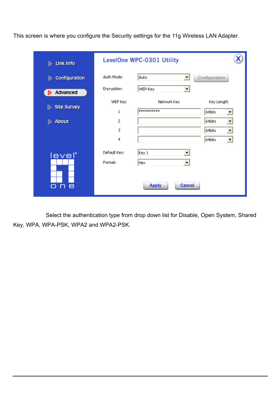 Dvanced, Advanced | LevelOne WPC-0301 User Manual | Page 22 / 29