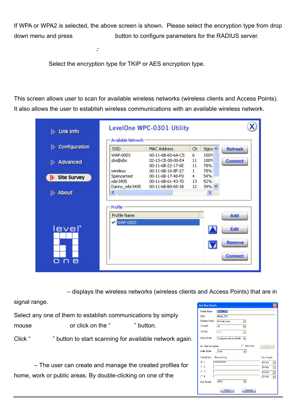 Urvey, Site survey | LevelOne WPC-0301 User Manual | Page 26 / 29