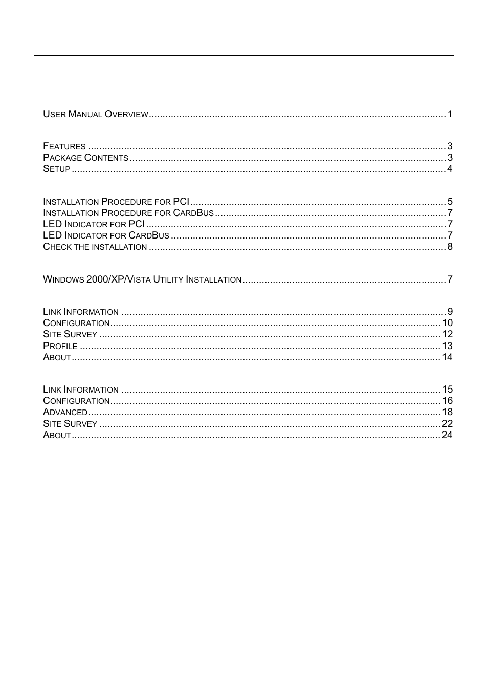 Table of content | LevelOne WPC-0301 User Manual | Page 3 / 29