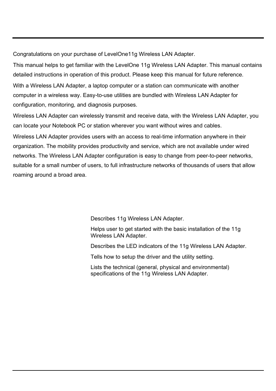 Introduction, Anual, Verview | User manual overview | LevelOne WPC-0301 User Manual | Page 4 / 29