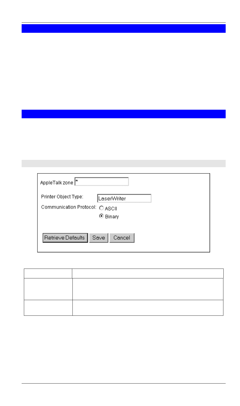 Connecting to the levelone printer server, Configuration screens, Appletalk | LevelOne FPS-3002USB User Manual | Page 40 / 95