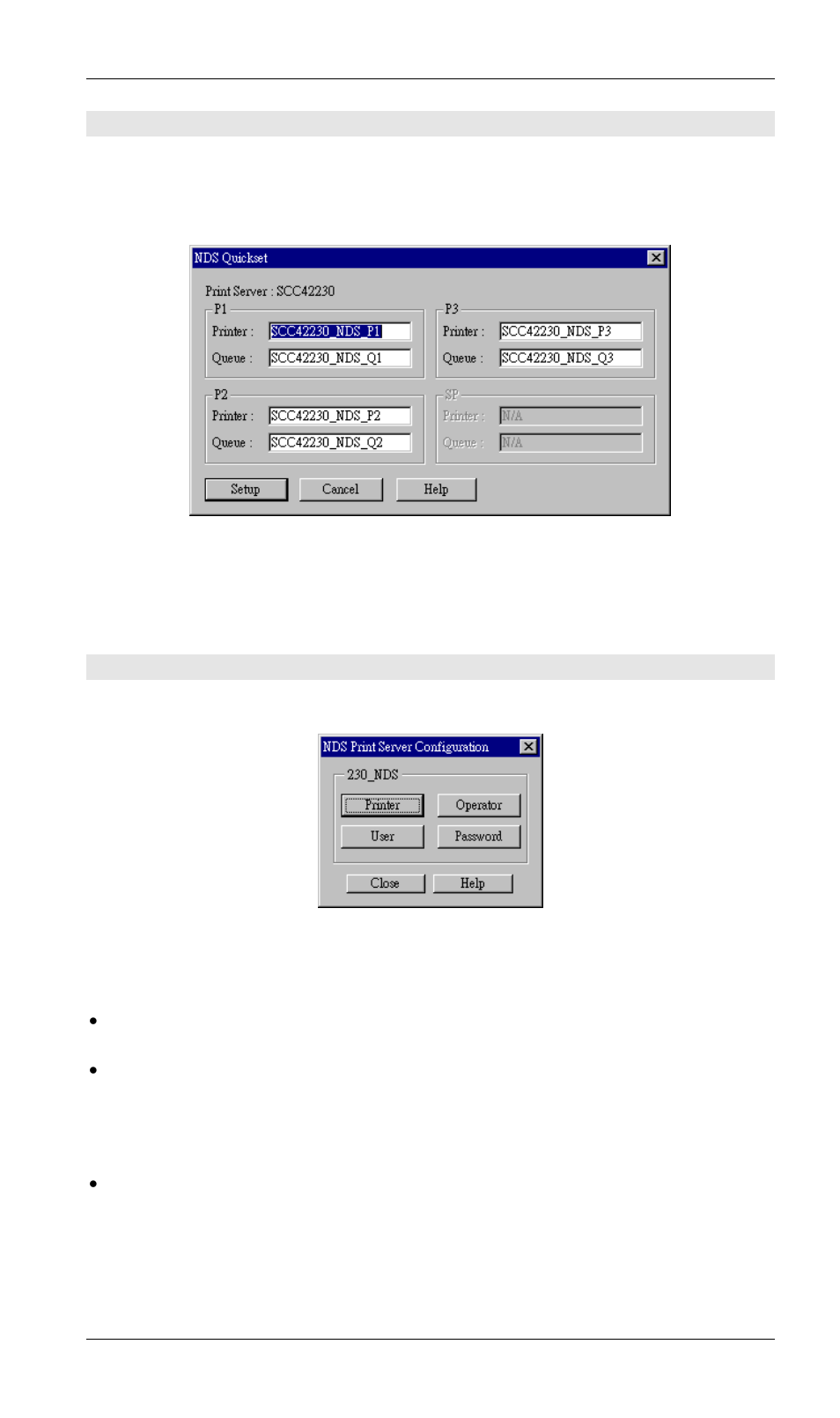 Quickset button (nds), Netware configuration button (nds) | LevelOne FPS-3002USB User Manual | Page 92 / 95