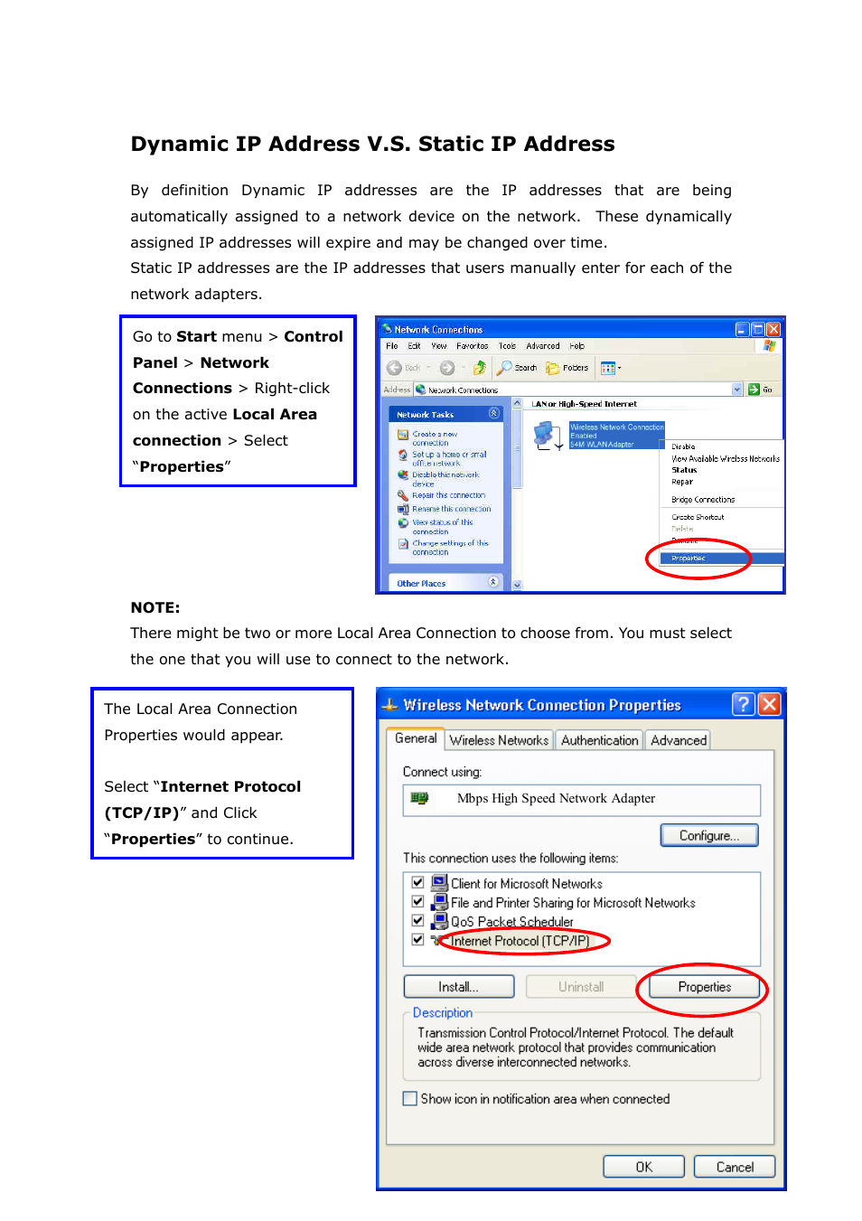 Dynamic ip address v.s. static ip address | LevelOne FreeCon WNC-0300 User Manual | Page 34 / 74