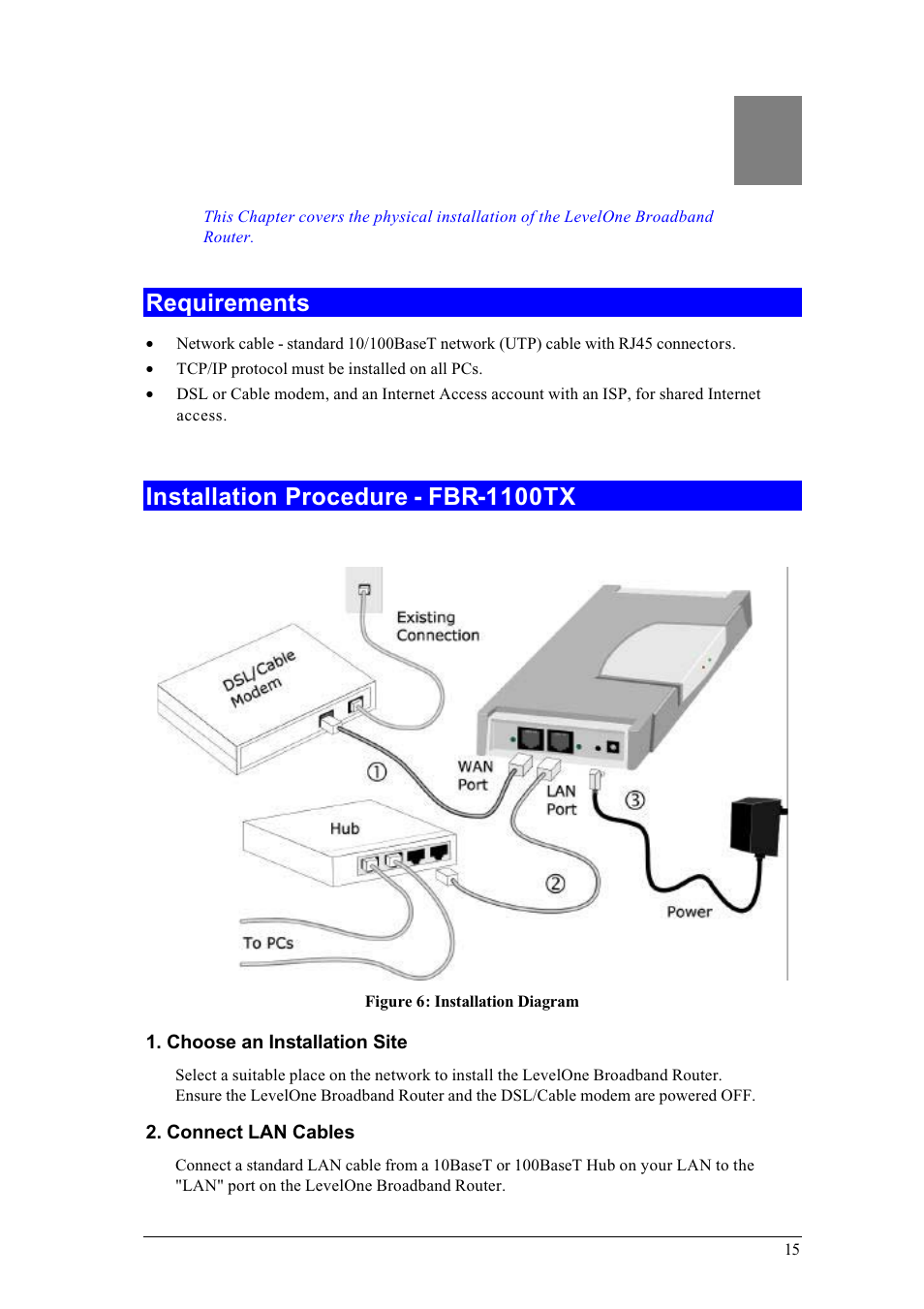 Installation | LevelOne FBR-1700TX User Manual | Page 19 / 93