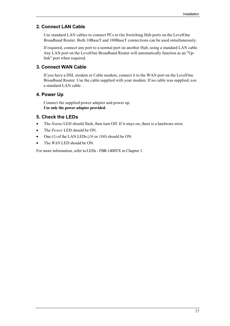 LevelOne FBR-1700TX User Manual | Page 21 / 93