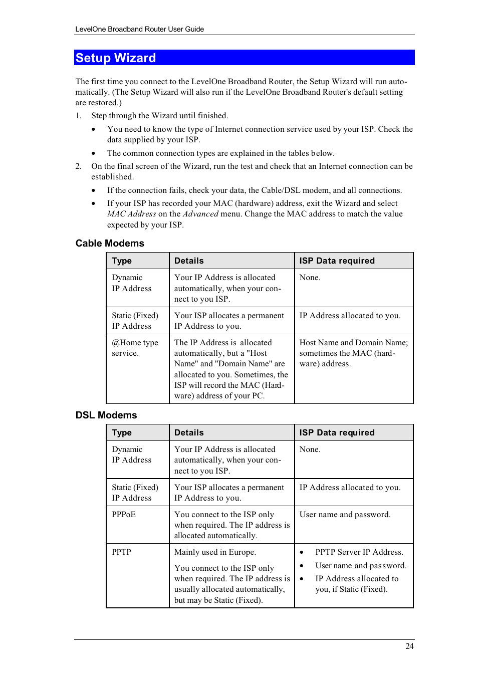 Setup wizard | LevelOne FBR-1700TX User Manual | Page 28 / 93