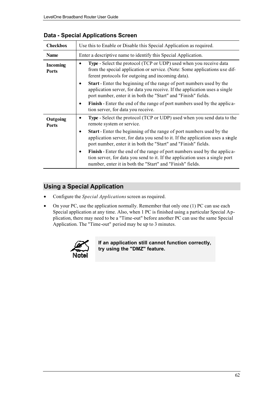 Using a special application | LevelOne FBR-1700TX User Manual | Page 66 / 93