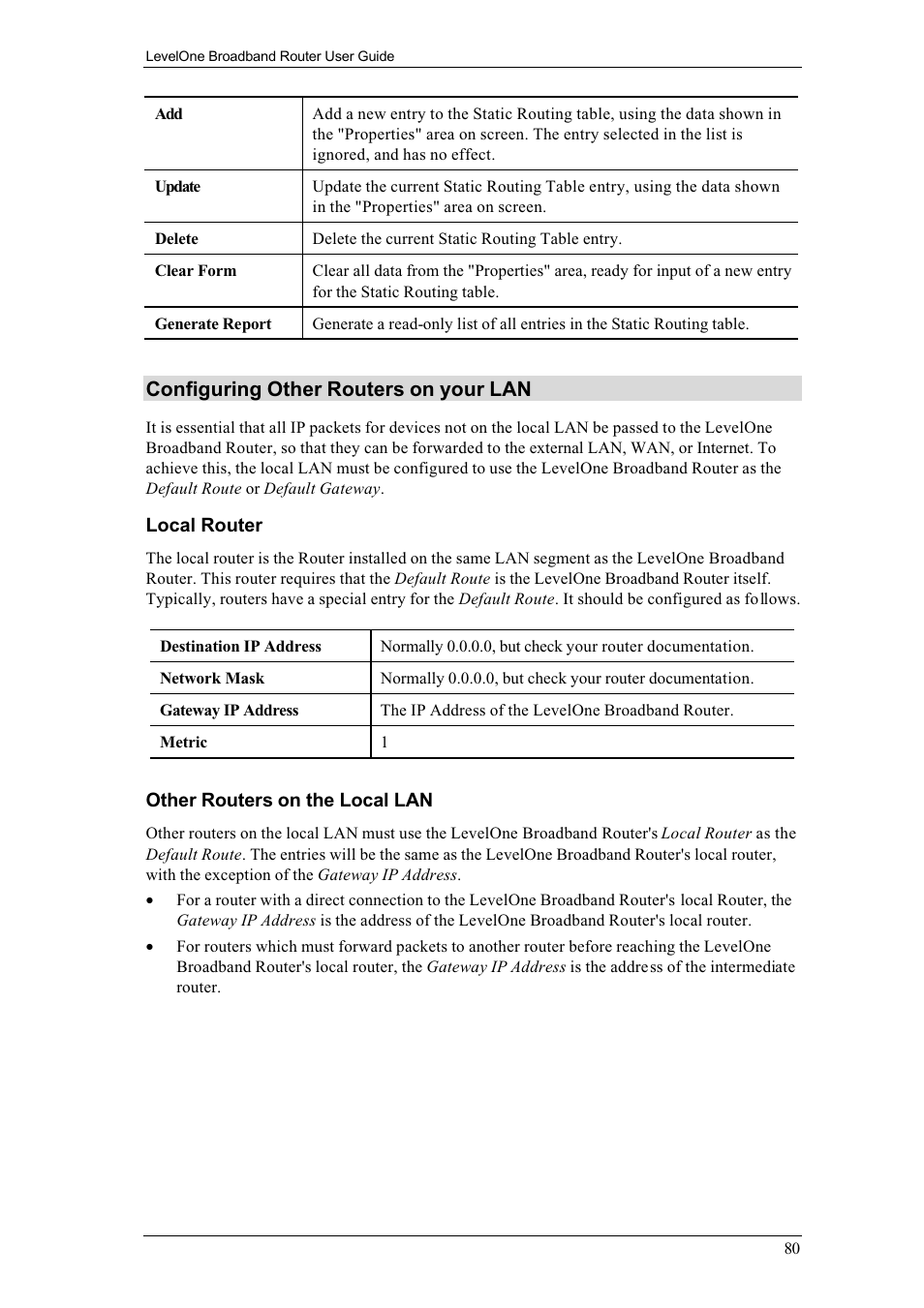 Configuring other routers on your lan | LevelOne FBR-1700TX User Manual | Page 84 / 93