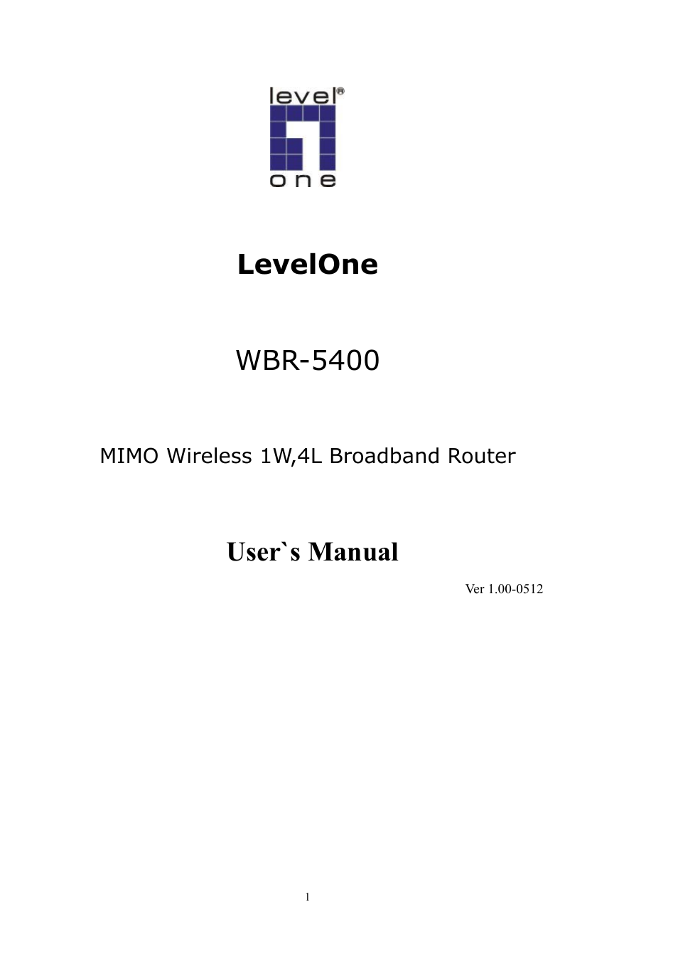 LevelOne WBR-5400 User Manual | 82 pages