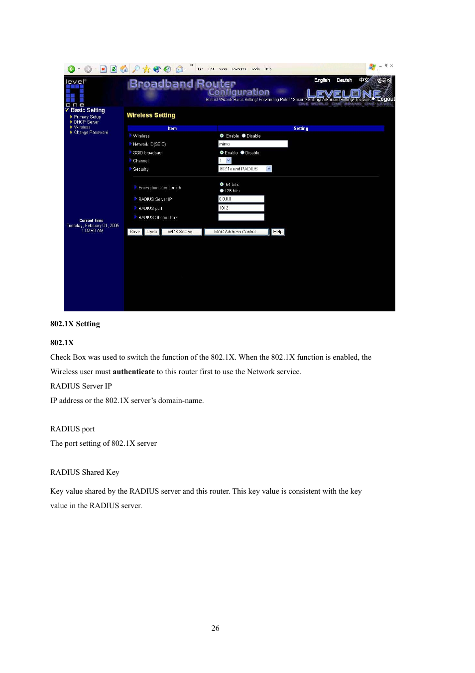 LevelOne WBR-5400 User Manual | Page 26 / 82