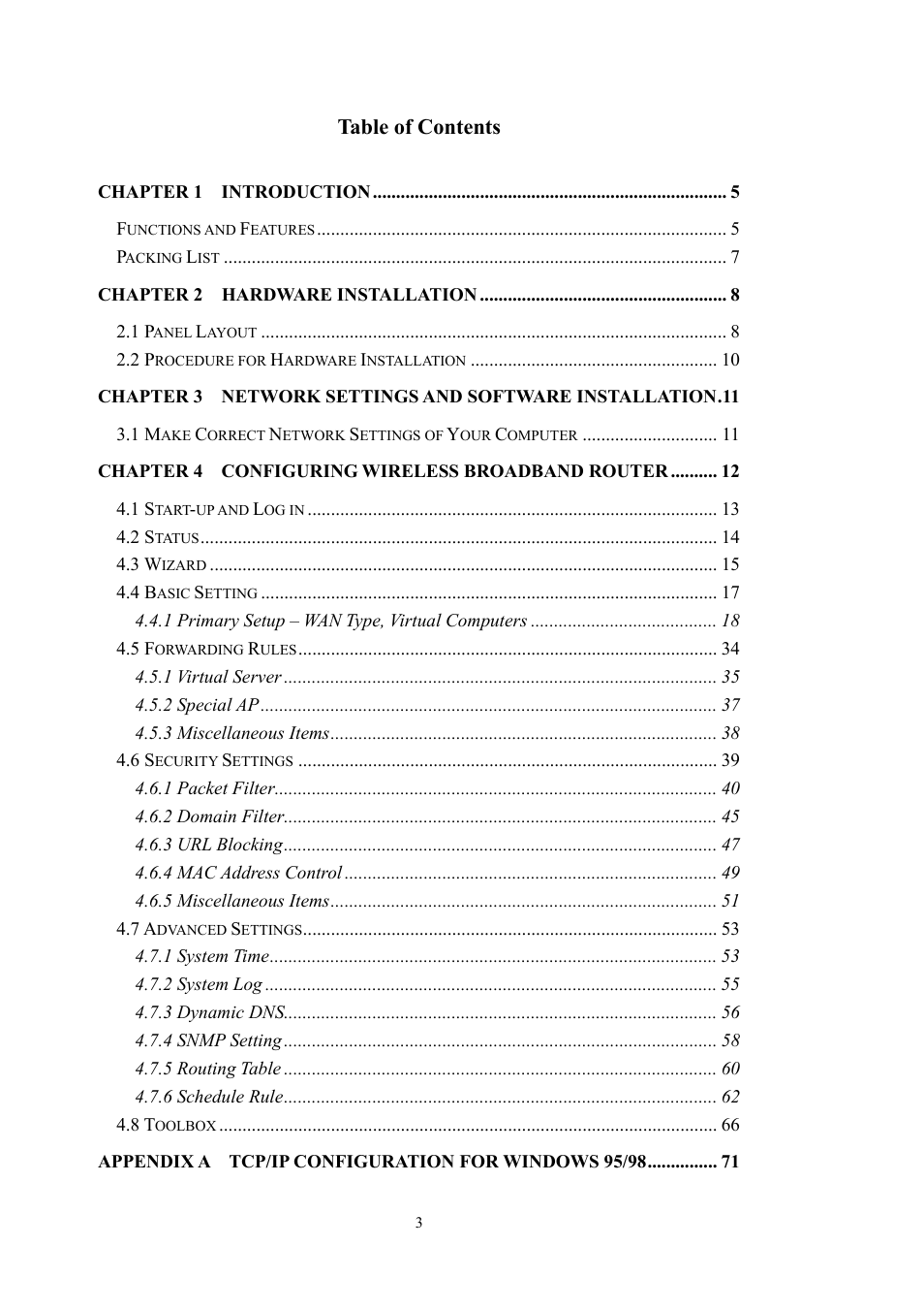 LevelOne WBR-5400 User Manual | Page 3 / 82