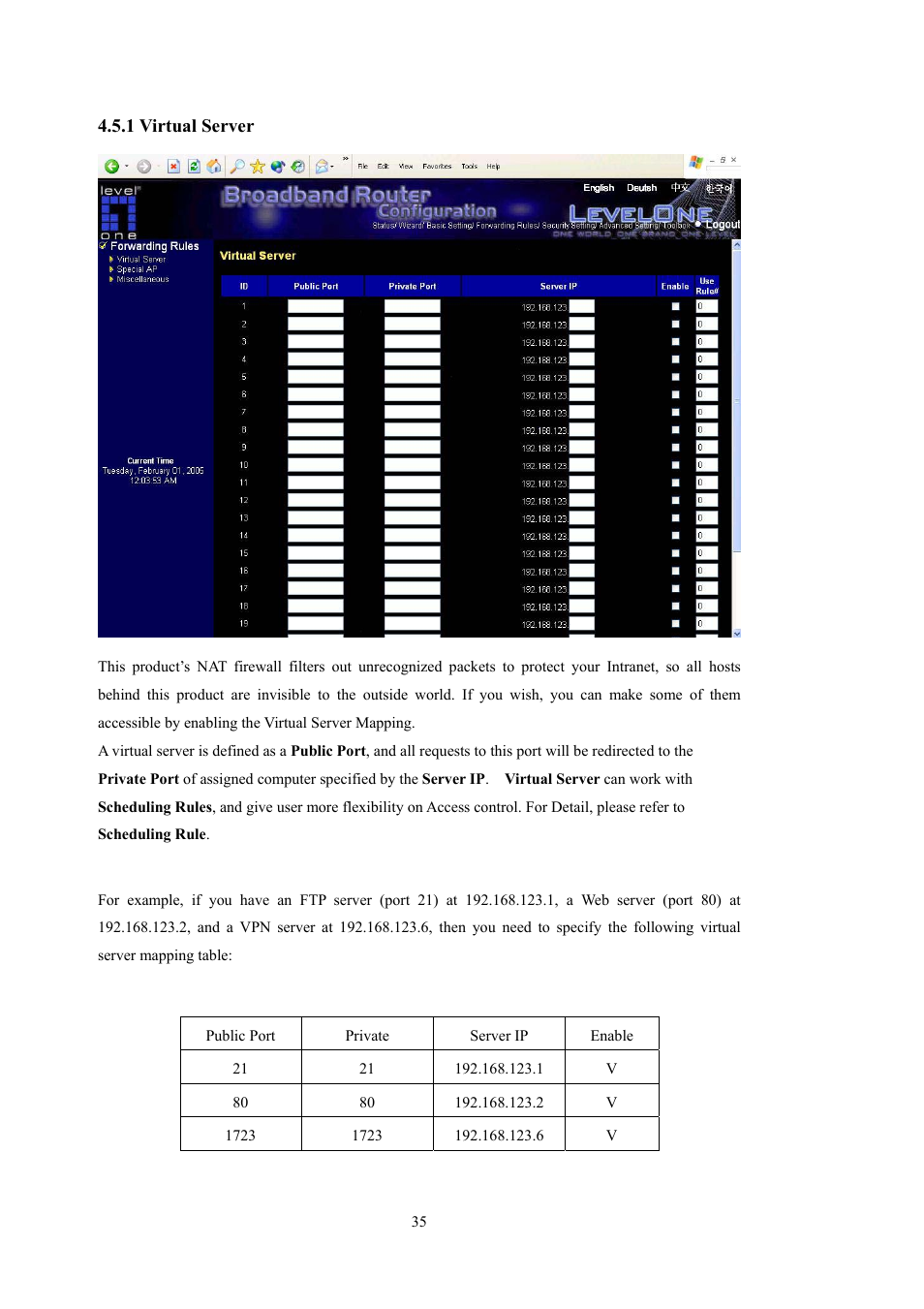 LevelOne WBR-5400 User Manual | Page 35 / 82