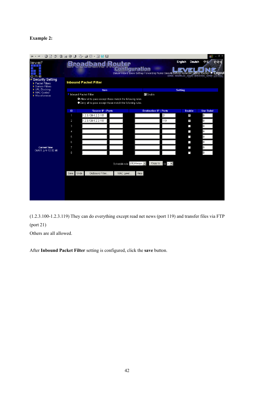 LevelOne WBR-5400 User Manual | Page 42 / 82
