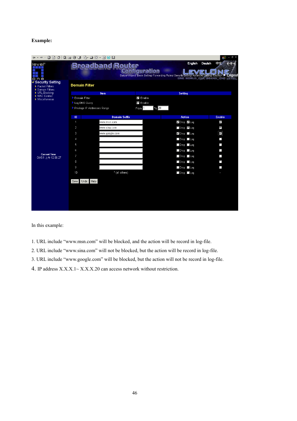 LevelOne WBR-5400 User Manual | Page 46 / 82
