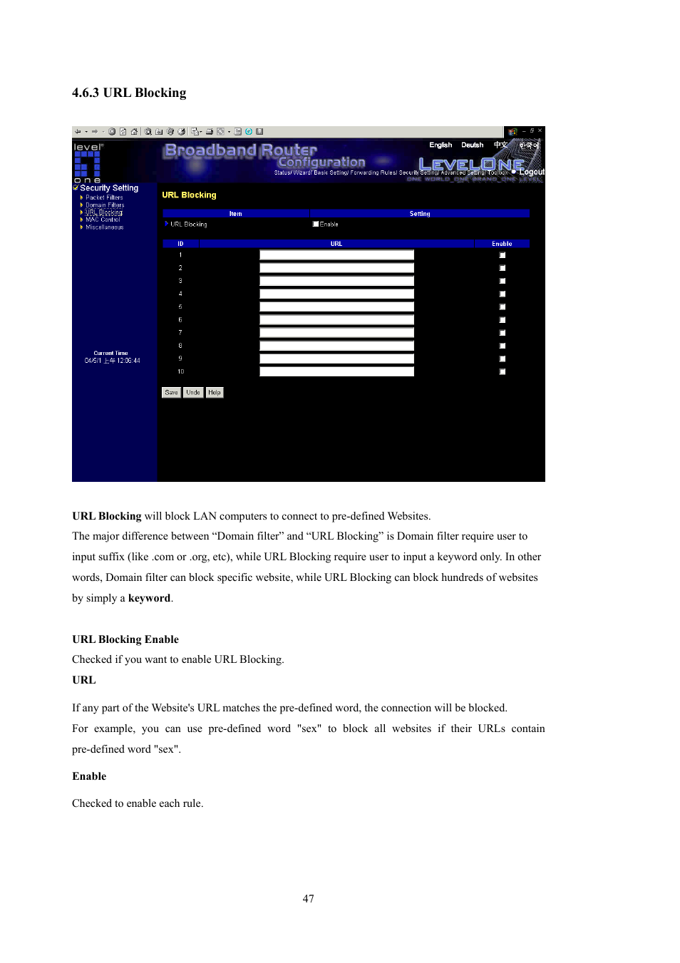 LevelOne WBR-5400 User Manual | Page 47 / 82