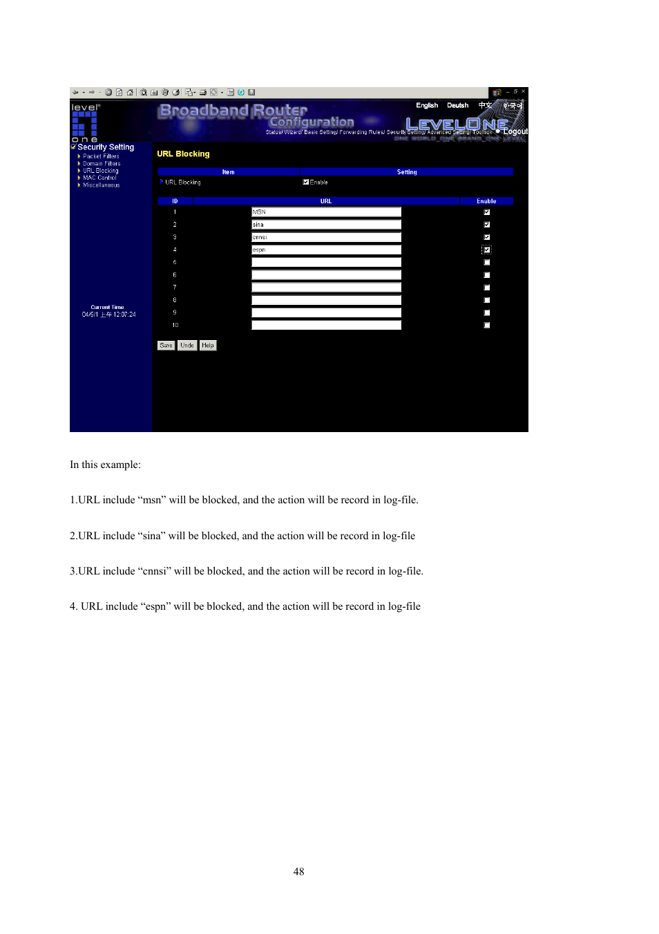 LevelOne WBR-5400 User Manual | Page 48 / 82