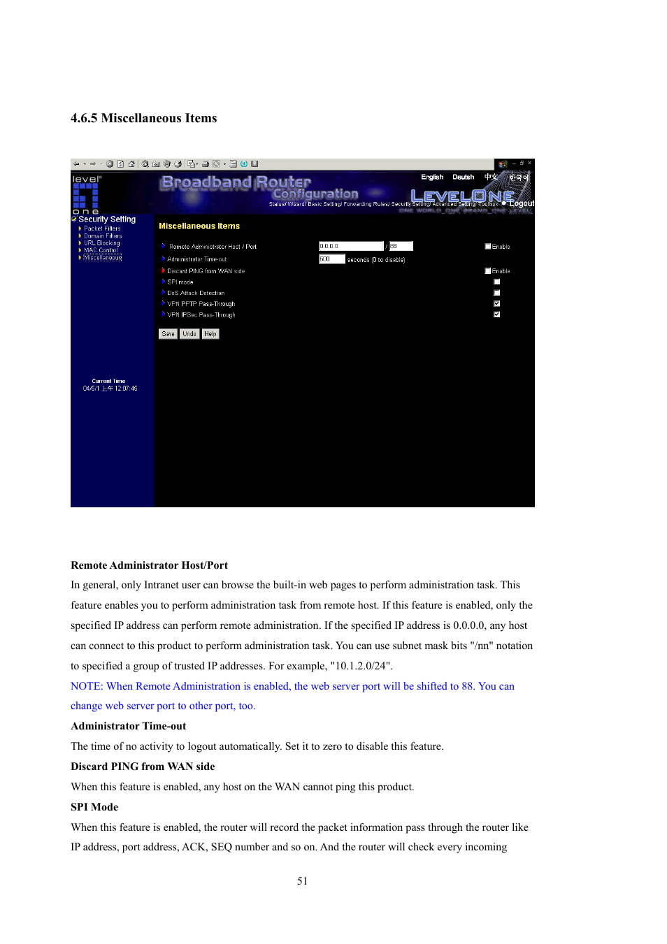 LevelOne WBR-5400 User Manual | Page 51 / 82