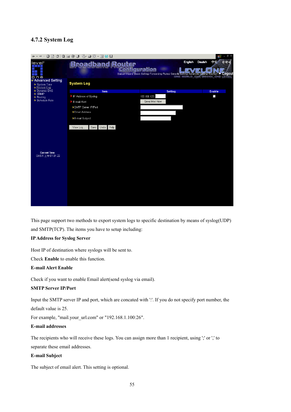 LevelOne WBR-5400 User Manual | Page 55 / 82