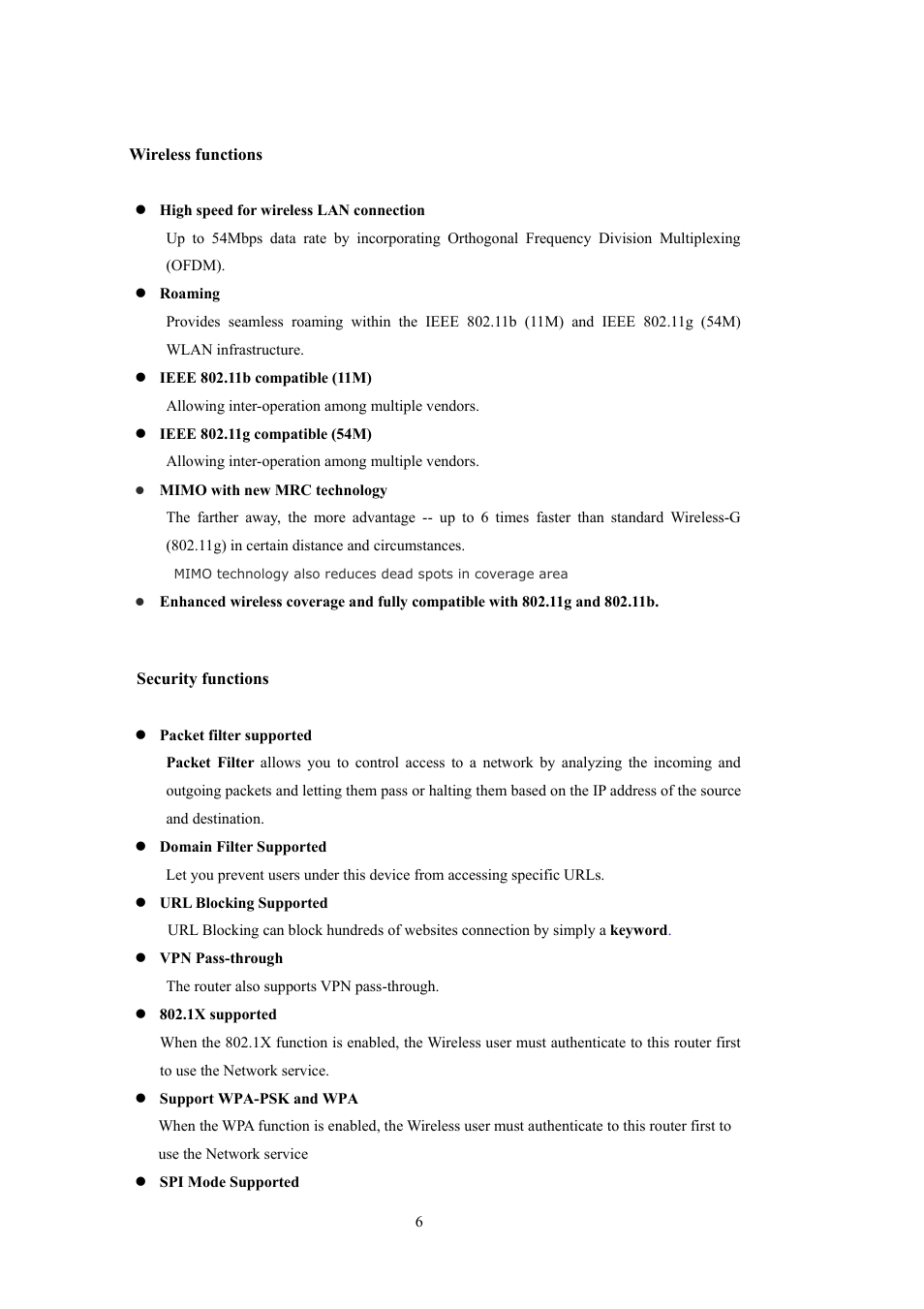 LevelOne WBR-5400 User Manual | Page 6 / 82