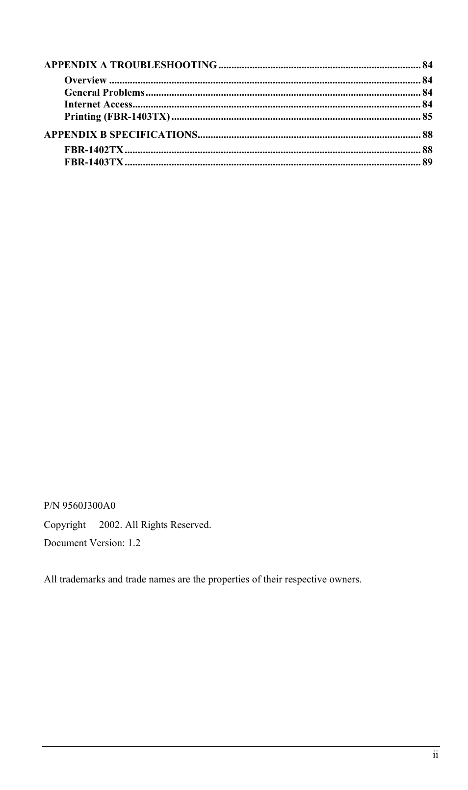 LevelOne FBR-1402TX User Manual | Page 3 / 92