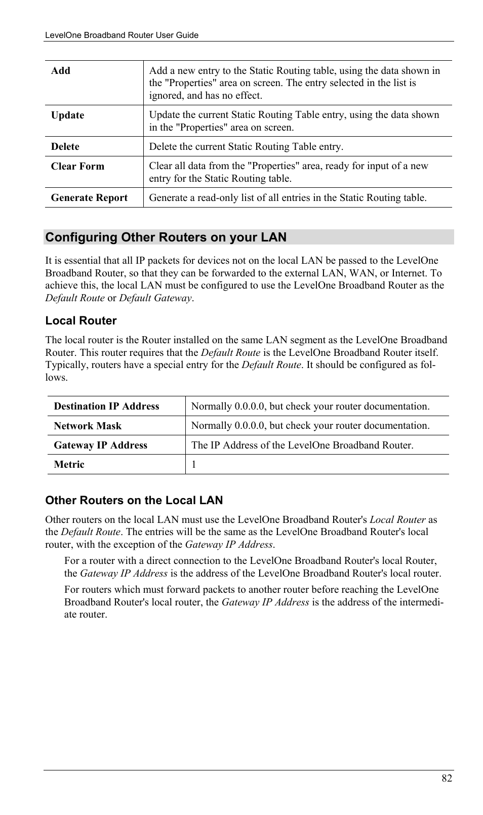 Configuring other routers on your lan | LevelOne FBR-1402TX User Manual | Page 85 / 92