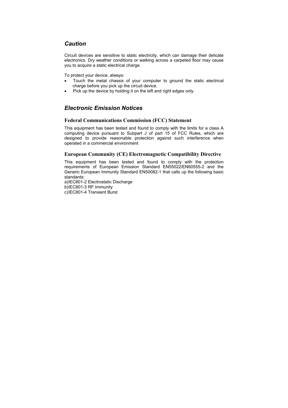 Caution, Electronic emission notices, Federal communications commission (fcc) statement | LevelOne FSW-1600FXT User Manual | Page 2 / 14