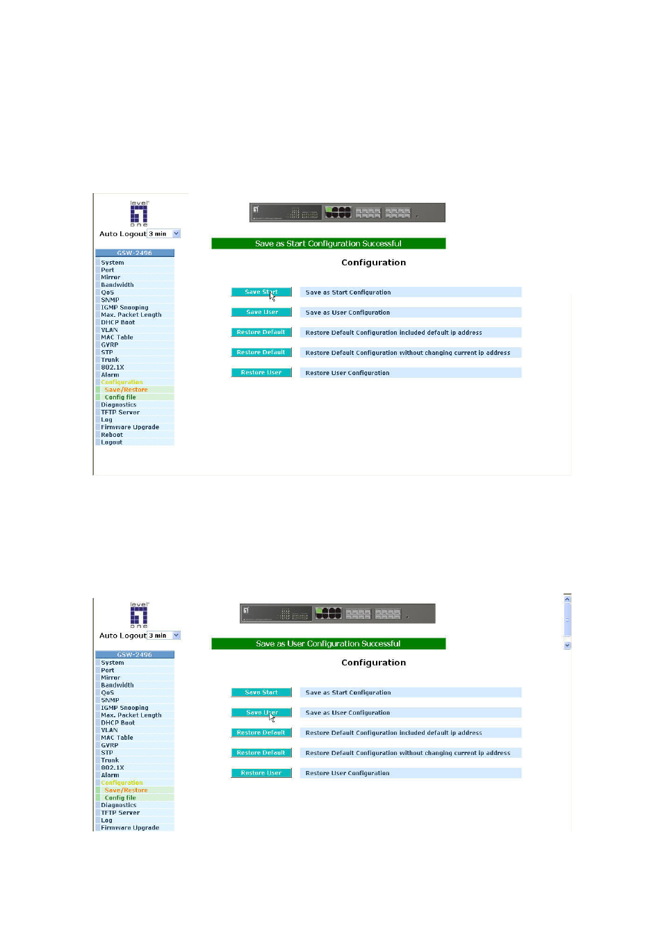 18-1. save/restore | LevelOne ProCon GSW-2496 User Manual | Page 138 / 247