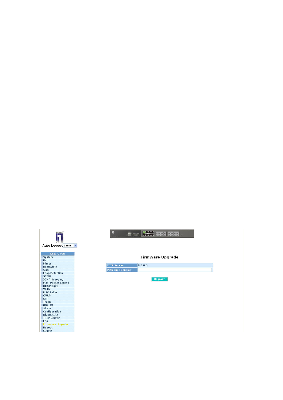 Irmware, Pgrade, 22. firmware upgrade | LevelOne ProCon GSW-2496 User Manual | Page 147 / 247