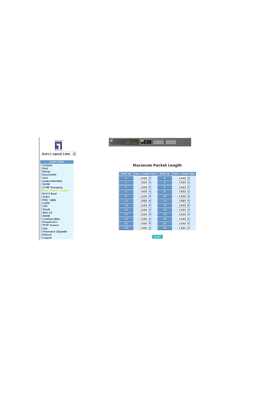Acket, Ength, 9. max. packet length | LevelOne ProCon GSW-2496 User Manual | Page 86 / 247
