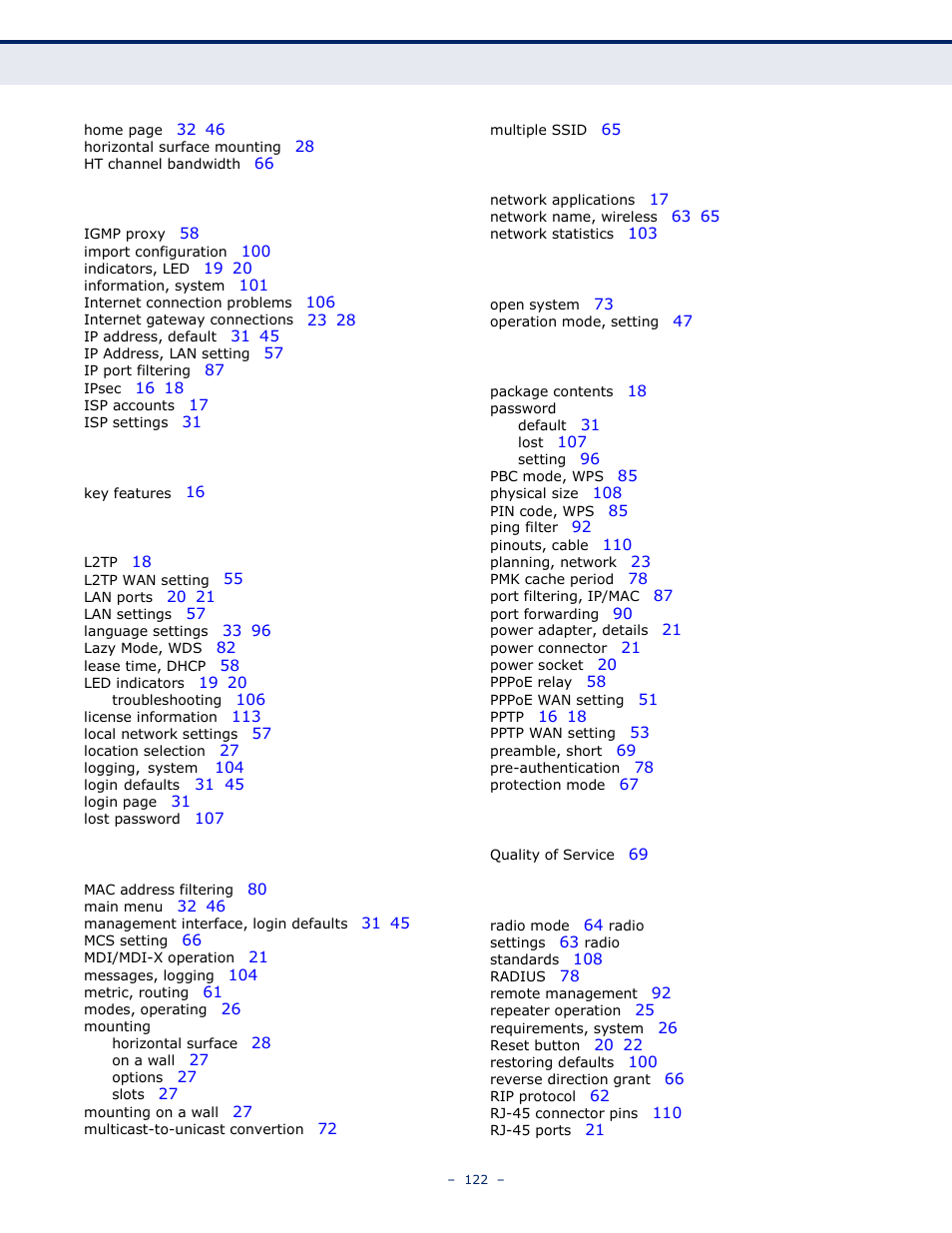 LevelOne WBR-6005 User Manual | Page 122 / 124