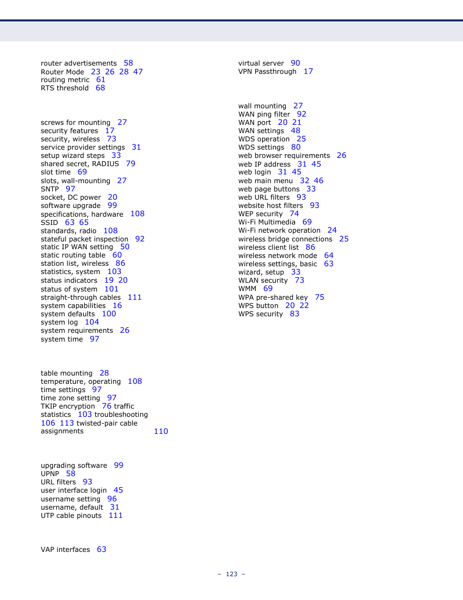 LevelOne WBR-6005 User Manual | Page 123 / 124