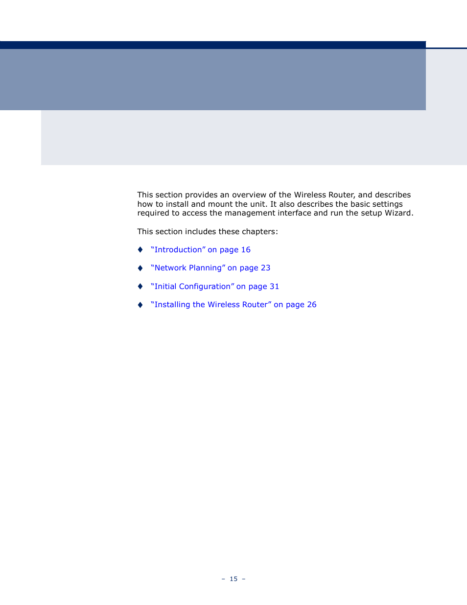 Ection, Etting, Tarted | LevelOne WBR-6005 User Manual | Page 15 / 124