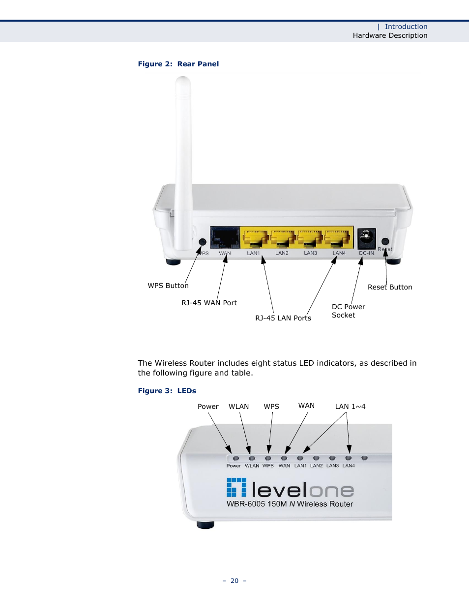 Led i | LevelOne WBR-6005 User Manual | Page 20 / 124