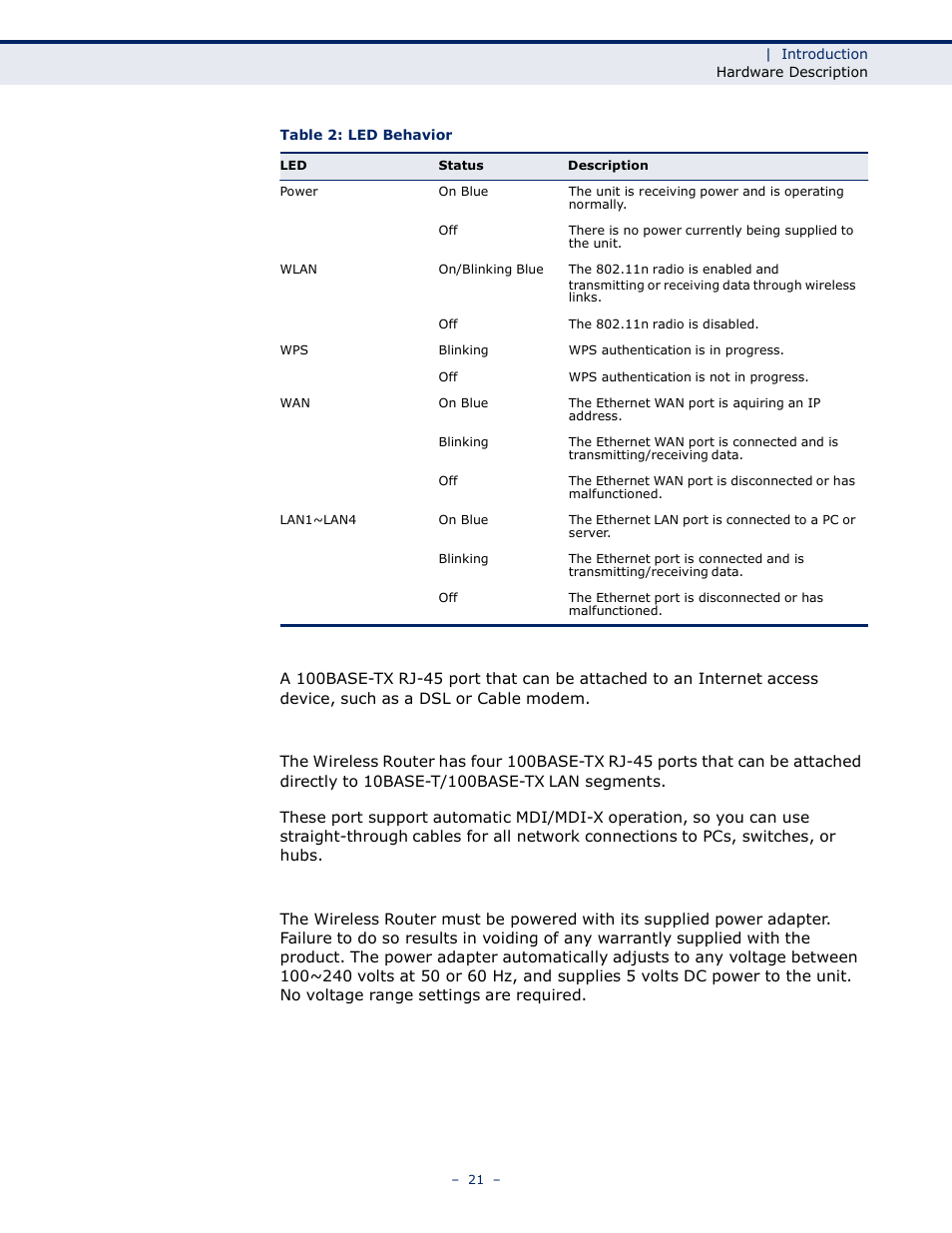 Wan p, Lan p | LevelOne WBR-6005 User Manual | Page 21 / 124